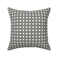 03 Pewter-Polka Dots on Grid- 1/2 inch- Petal Solids Coordinate- Solid Color- Neutral Wallpaper- Gray- Grey- Natural- Ecru- Taupe- Neutral