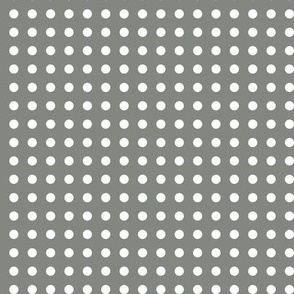 03 Pewter-Polka Dots on Grid- 1/4 inch- Petal Solids Coordinate- Solid Color- Neutral Wallpaper- Gray- Grey- Natural- Ecru- Taupe- Neutral