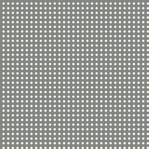 03 Pewter-Polka Dots on Grid- 1/8 inch- Petal Solids Coordinate- Solid Color- Neutral Wallpaper- Gray- Grey- Natural- Ecru- Taupe- Neutral