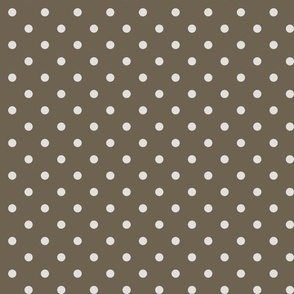 04 Bark- Polka Dots- 1/2 inch- Petal Solids Coordinate- Solid Color- Neutral Wallpaper- Brown- Neutral- Natural Earth Tones