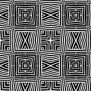 Black And White African Inspired Tribal Pattern 3 Smaller Scale