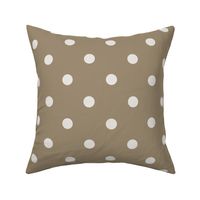 05- Mushroom- Polka Dots- 1 inch- Brown- Beige- Ecru- Khaki- Neutral Wallpaper - Natural Earth Tones- Fall