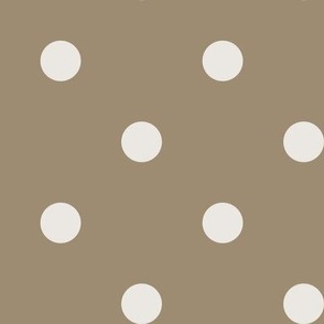 05- Mushroom- Polka Dots- 1 inch- Brown- Beige- Ecru- Khaki- Neutral Wallpaper - Natural Earth Tones- Fall
