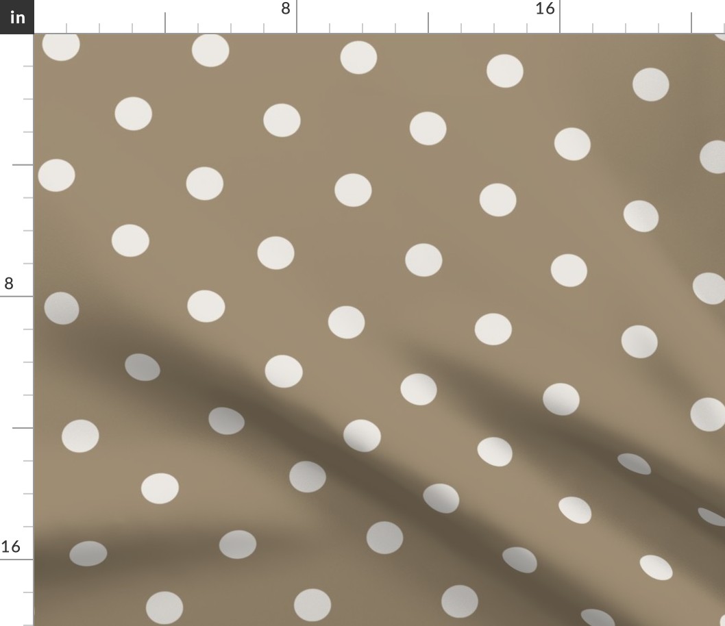 05- Mushroom- Polka Dots- 1 inch- Brown- Beige- Ecru- Khaki- Neutral Wallpaper - Natural Earth Tones- Fall
