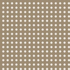 05- Mushroom- Polka Dots on Grid- 1/4 inch- Brown- Beige- Ecru- Khaki- Neutral Wallpaper - Natural Earth Tones- Fall