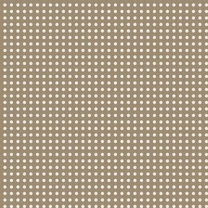 05- Mushroom- Polka Dots on Grid- 1/8 inch- Brown- Beige- Ecru- Khaki- Neutral Wallpaper - Natural Earth Tones- Fall