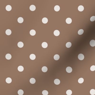 06 Mocha- Polka Dots- 1/2 inch- Petal Solids Coordinate- Solid Color- Neutral Wallpaper- Brown- Beige- Ecru- Khaki- Neutral- Natural Earth Tones- Fall- Autumn