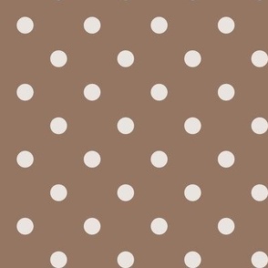 06 Mocha- Polka Dots- 1/2 inch- Petal Solids Coordinate- Solid Color- Neutral Wallpaper- Brown- Beige- Ecru- Khaki- Neutral- Natural Earth Tones- Fall- Autumn