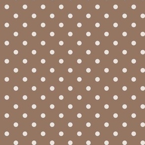 06 Mocha- Polka Dots- 1/4 inch- Petal Solids Coordinate- Solid Color- Neutral Wallpaper- Brown- Beige- Ecru- Khaki- Neutral- Natural Earth Tones- Fall- Autumn