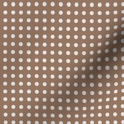 06 Mocha- Polka Dots on Grid- 1/4 inch- Petal Solids Coordinate- Solid Color- Neutral Wallpaper- Brown- Beige- Ecru- Khaki- Neutral- Natural Earth Tones- Fall- Autumn