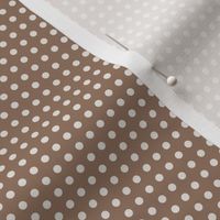 06 Mocha- Polka Dots on Grid- 1/8 inch- Petal Solids Coordinate- Solid Color- Neutral Wallpaper- Brown- Beige- Ecru- Khaki- Neutral- Natural Earth Tones- Fall- Autumn