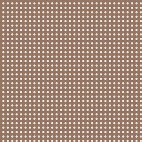 06 Mocha- Polka Dots on Grid- 1/8 inch- Petal Solids Coordinate- Solid Color- Neutral Wallpaper- Brown- Beige- Ecru- Khaki- Neutral- Natural Earth Tones- Fall- Autumn