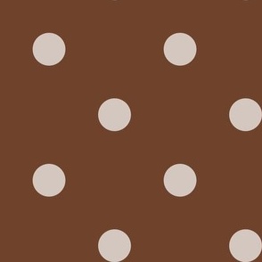 07 Cinnamon- Polka Dots- 1 inch- Petal Solids Coordinate- Solid Color- Neutral Wallpaper- Brown- Terracotta Neutral- Natural Earth Tones- Fall- Autumn