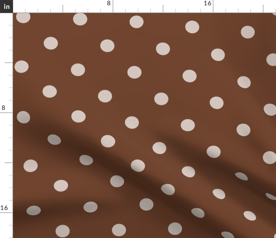 07 Cinnamon- Polka Dots- 1 inch- Petal Solids Coordinate- Solid Color- Neutral Wallpaper- Brown- Terracotta Neutral- Natural Earth Tones- Fall- Autumn