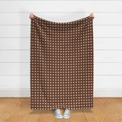 07 Cinnamon- Polka Dots on Grid- 1 inch- Petal Solids Coordinate- Solid Color- Neutral Wallpaper- Brown- Terracotta Neutral- Natural Earth Tones- Fall- Autumn