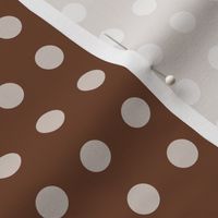 07 Cinnamon- Polka Dots on Grid- 1/2 inch- Petal Solids Coordinate- Solid Color- Neutral Wallpaper- Brown- Terracotta Neutral- Natural Earth Tones- Fall- Autumn