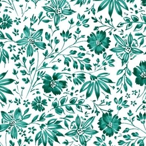 Bianca Floral teal green small
