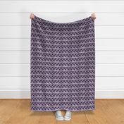 Bigger Scale Tribal Triangle ZigZag Stripes White on Plum Purple