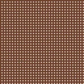 07 Cinnamon- Polka Dots on Grid- 1/8 inch- Petal Solids Coordinate- Solid Color- Neutral Wallpaper- Brown- Terracotta Neutral- Natural Earth Tones- Fall- Autumn