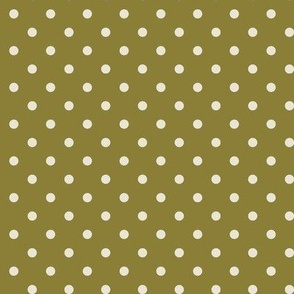 08 Moss- Polka Dots- 1/4 inch- Petal Solids Coordinate- Solid Color- Neutral Wallpaper- Brown- Earthy Green- Natural Earth Tones- Fall- Autumn