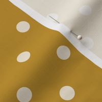 09 Mustard- Polka Dots- 1/2 inch- Petal Solids Coordinate- Solid Color- Neutral Wallpaper- Gold- Ocher- Honey- Natural Earth Tones- Fall- Autumn