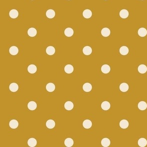 09 Mustard- Polka Dots- 1/2 inch- Petal Solids Coordinate- Solid Color- Neutral Wallpaper- Gold- Ocher- Honey- Natural Earth Tones- Fall- Autumn