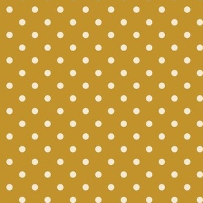 09 Mustard- Polka Dots- 1/4 inch- Petal Solids Coordinate- Solid Color- Neutral Wallpaper- Gold- Ocher- Honey- Natural Earth Tones- Fall- Autumn