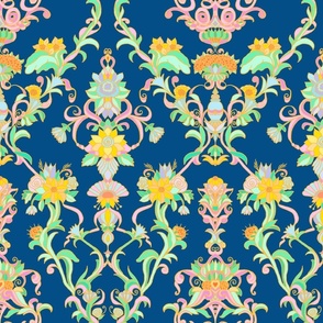 Villa Wallpaper on Navy Blue