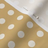 10 Honey- Polka Dots on Grid- 1/2 inch- Gold- Ocher- Mustard- Saffron- Neutral- Natural Earth Tones- Fall- Autumn