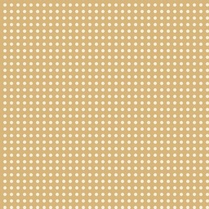 10 Honey- Polka Dots on Grid- 1/8 inch- Gold- Ocher- Mustard- Saffron- Neutral- Natural Earth Tones- Fall- Autumn