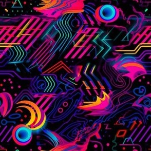 Neon Rave Trippy Galaxy Art