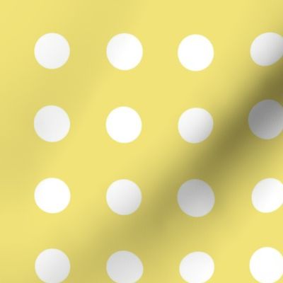 11 Buttercup- Polka Dots on Grid- 1 inch- Petal Solids Coordinate- Solid Color- Nursery Wallpaper- Gold- Light Yellow- Pastel Yellow- Soft Yellow- Fall- Autumn- Spring- Summer