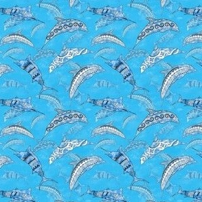 Ditzy Ocean Marine Animals Dolphins Marlins