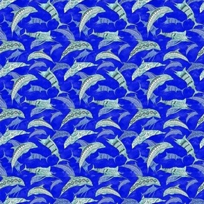Micro Ocean Blue Marine Animals Dolphins Marlins