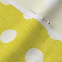12- Lemon Lime- Polka Dots on Grid- 1 inch- Linen Texture- Dark- Petal Solids Coordinate- Faux Texture Wallpaper- Gold- Bright Yellow- Fall- Autumn- Spring- Summer