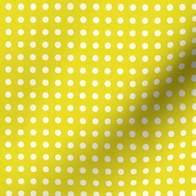 12- Lemon Lime- Polka Dots on Grid- 1/4 inch- Petal Solids Coordinate- Dopamine Wallpaper- Gold- Bright Yellow- Fall- Autumn- Spring- Summer