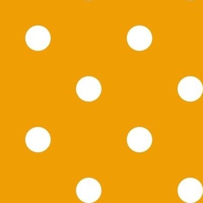 13 Marigold- Polka Dots- 1 inch- Petal Solids Coordinate- Solid Color- Dopamine Wallpaper- Gold- Ochre- Honey- Orange- Mustard- Bright Earth Tones- Fall- Autumn- Summer