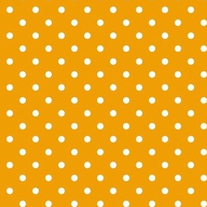 13 Marigold- Polka Dots- 1/4 inch- Petal Solids Coordinate- Solid Color- Dopamine Wallpaper- Gold- Ochre- Honey- Orange- Mustard- Bright Earth Tones- Fall- Autumn- Summer