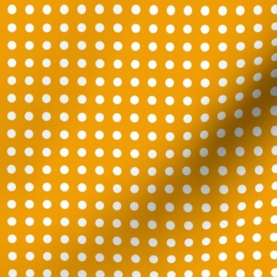 13 Marigold- Polka Dots on Grid- 1/4 inch- Petal Solids Coordinate- Solid Color- Dopamine Wallpaper- Gold- Ochre- Honey- Orange- Mustard- Bright Earth Tones- Fall- Autumn- Summer