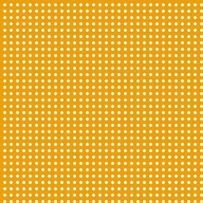 13 Marigold- Polka Dots on Grid- 1/8 inch- Petal Solids Coordinate- Solid Color- Dopamine Wallpaper- Gold- Ochre- Honey- Orange- Mustard- Bright Earth Tones- Fall- Autumn- Summer