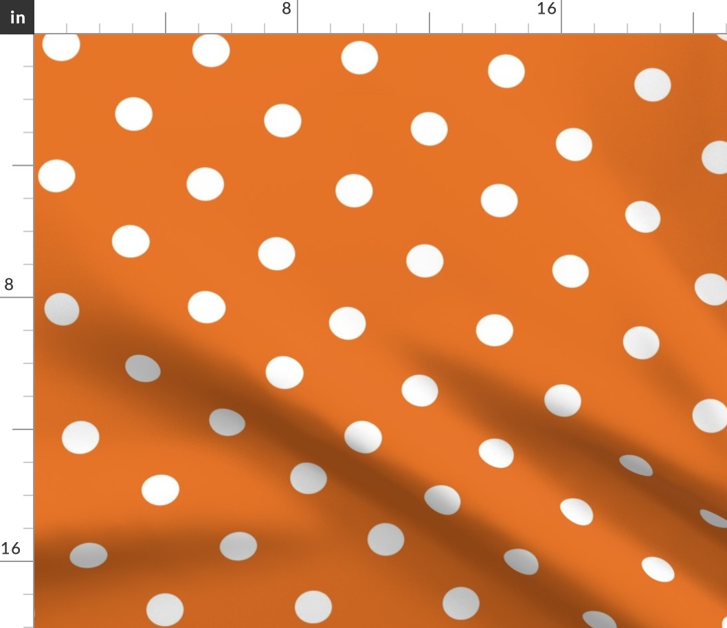 14 Carrot- - Polka Dots- 1 inch- Petal Solids Coordinate- Solid Color- Dopamine Wallpaper- Pumpkin- Halloween- Orange- Bright Earth Tones- Fall- Autumn- Spring- Summer