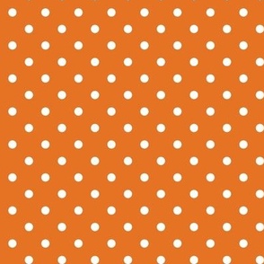 14 Carrot- - Polka Dots- 1/4 inch- Petal Solids Coordinate- Solid Color- Dopamine Wallpaper- Pumpkin- Halloween- Orange- Bright Earth Tones- Fall- Autumn- Spring- Summer
