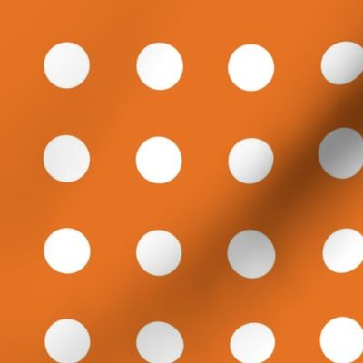 14 Carrot- - Polka Dots on Grid- 1 inch- Petal Solids Coordinate- Solid Color- Dopamine Wallpaper- Pumpkin- Halloween- Orange- Bright Earth Tones- Fall- Autumn- Spring- Summer