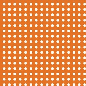 14 Carrot- - Polka Dots on Grid- 1/4 inch- Petal Solids Coordinate- Solid Color- Dopamine Wallpaper- Pumpkin- Halloween- Orange- Bright Earth Tones- Fall- Autumn- Spring- Summer