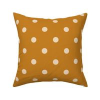 15 Desert Sun- Polka Dots- 1 inch- Petal Solids Coordinate- Golden Wallpaper- Gold- Ochre- Goldenrod- Honey- Mustard- Warm Earth Tones- Fall- Autumn