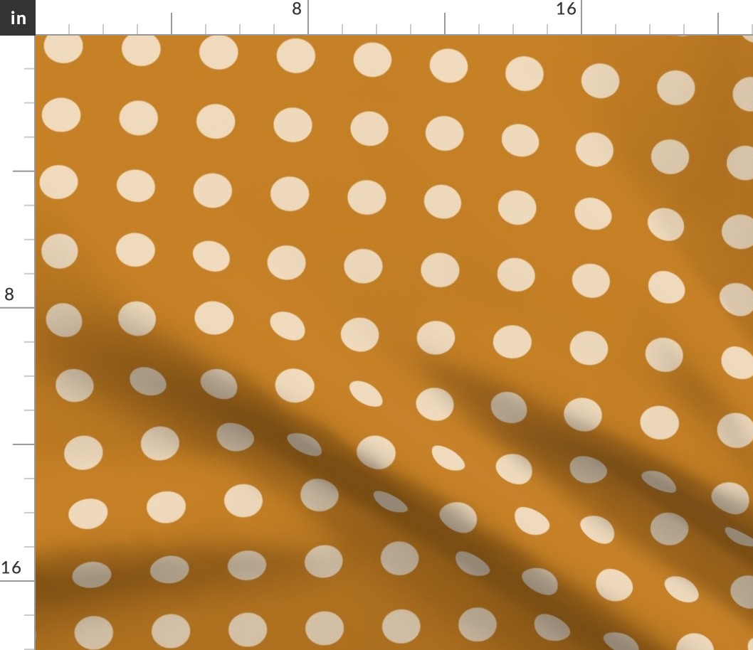 15 Desert Sun- Polka Dots on Grid- 1 inch- Petal Solids Coordinate- Golden Wallpaper- Gold- Ochre- Goldenrod- Honey- Mustard- Warm Earth Tones- Fall- Autumn