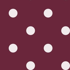 16 Wine- Polka Dots- 1 inch- Petal Solids Coordinate- Classic Wallpaper- Burgundy- Dark Red- Warm Earth Tones- Fall- Autumn