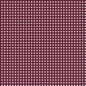 16 Wine- Polka Dots on Grid- 1/8 inch- Petal Solids Coordinate- Classic Wallpaper- Burgundy- Dark Red- Warm Earth Tones- Fall- Autumn