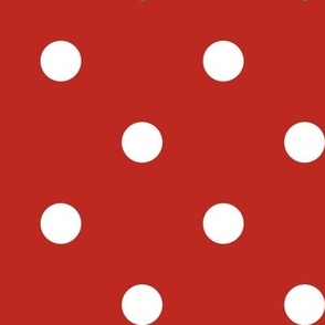 17 Poppy Red- Polka Dots- 1 inch- Petal Solids Coordinate- Dopamine Wallpaper- Christmas- Holidays- Valentines Day