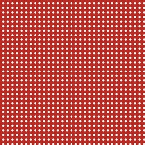 17 Poppy Red- Polka Dots on Grid- 1/8 inch- Petal Solids Coordinate- Dopamine Wallpaper- Christmas- Holidays- Valentines Day